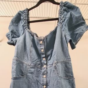 Madewell Denim Puff-Sleeve Mini Dress